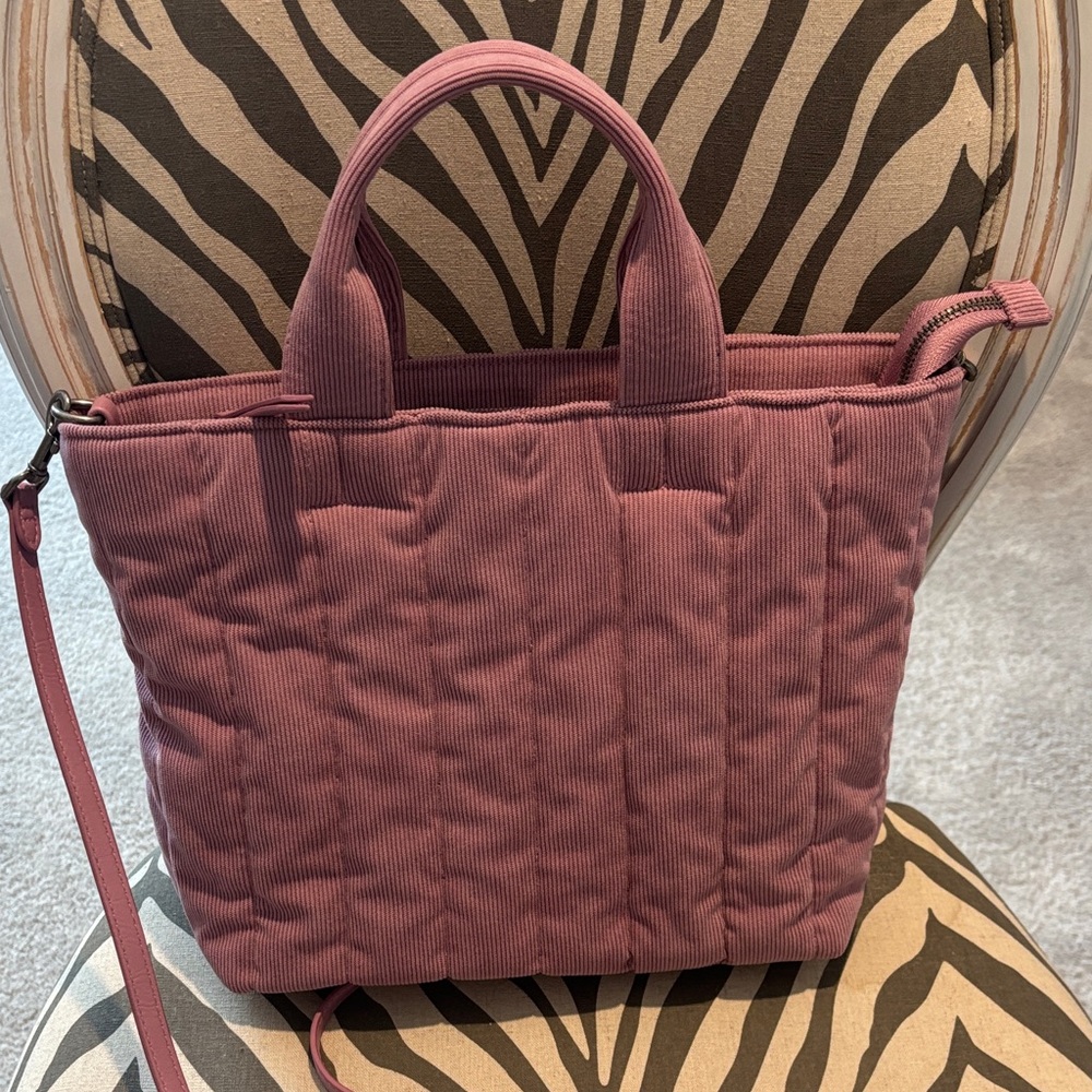 Stylish Mauve Quilted Tote Bag